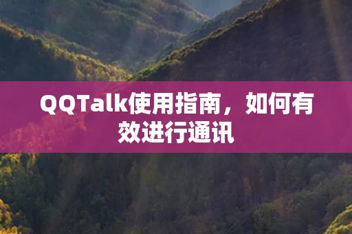 QQTalk使用指南图片