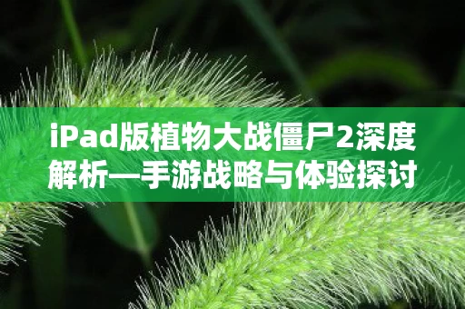 iPad版植物大战僵尸2深度解析图片