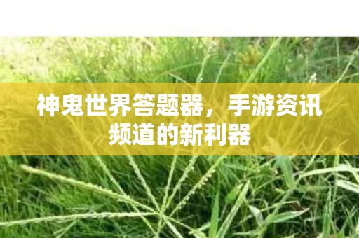 手游资讯频道的新利器图片