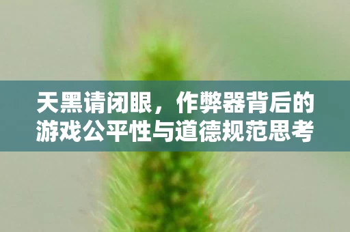 作弊器背后的游戏公平性与道德规范思考图片