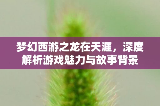 深度解析游戏魅力与故事背景图片