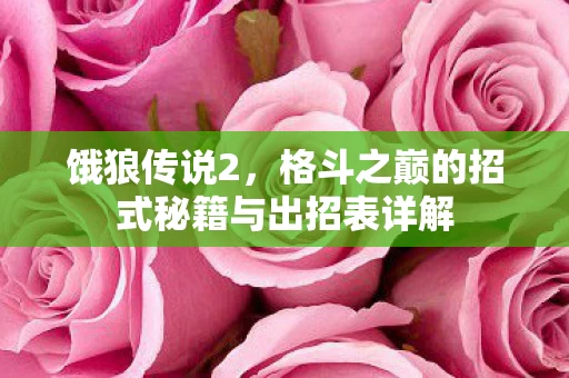 格斗之巅的招式秘籍与出招表详解图片