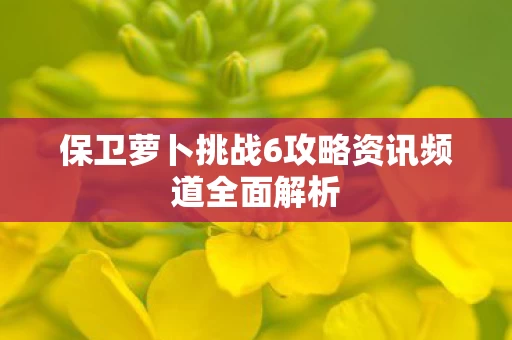 保卫萝卜挑战6攻略资讯频道全面解析图片
