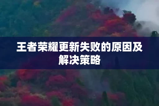 王者荣耀更新失败的原因及解决策略图片