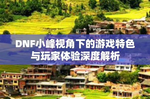 DNF小峰视角下的游戏特色与玩家体验深度解析图片