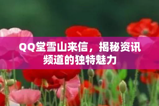 揭秘资讯频道的独特魅力图片