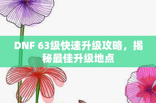 DNF 63级快速升级攻略图片
