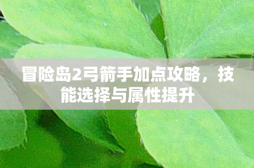 冒险岛2弓箭手加点攻略图片