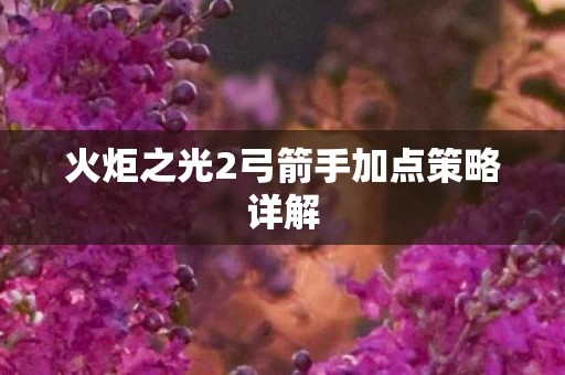 火炬之光2弓箭手加点策略详解图片