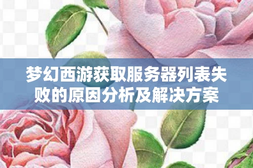 梦幻西游获取服务器列表失败的原因分析及解决方案图片
