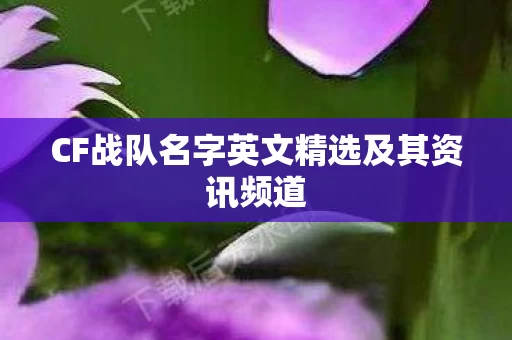 CF战队名字英文精选及其资讯频道图片