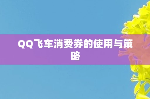 QQ飞车消费券的使用与策略图片