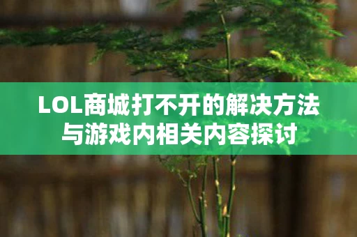 LOL商城打不开的解决方法与游戏内相关内容探讨图片