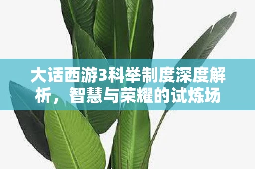 大话西游3科举制度深度解析图片