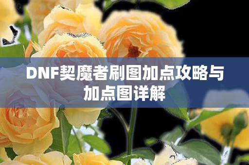 DNF契魔者刷图加点攻略与加点图详解图片