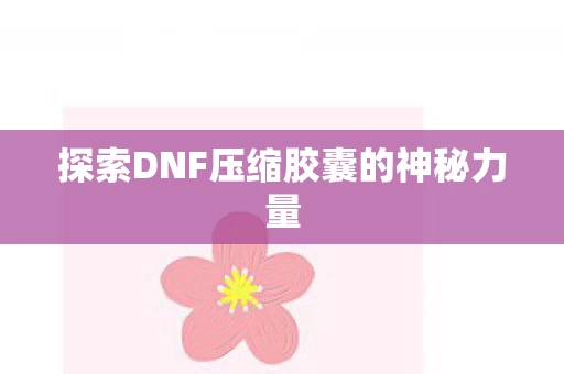 探索DNF压缩胶囊的神秘力量图片