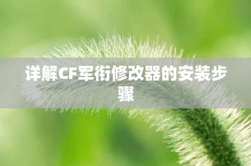 详解CF军衔修改器的安装步骤图片