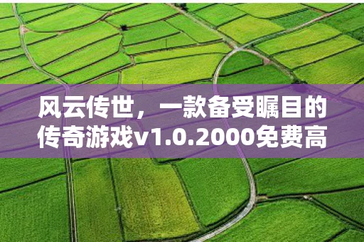 一款备受瞩目的传奇游戏v1图片