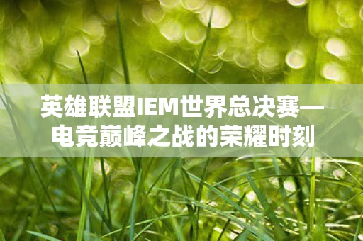 英雄联盟IEM世界总决赛图片