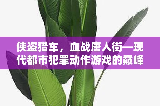 现代都市犯罪动作游戏的巅峰之作图片