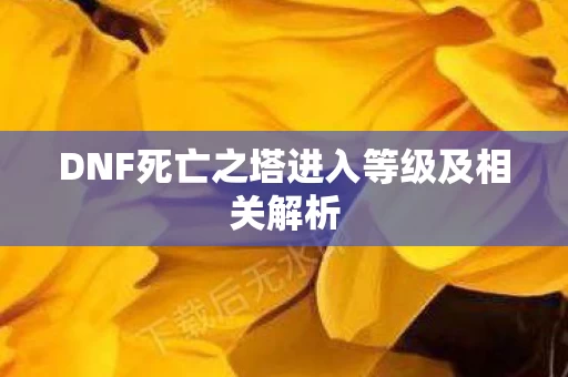 DNF死亡之塔进入等级及相关解析图片