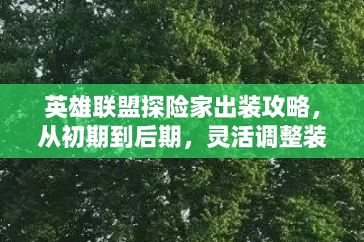 英雄联盟探险家出装攻略图片