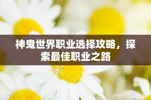神鬼世界职业选择攻略图片