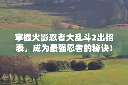 掌握火影忍者大乱斗2出招表图片