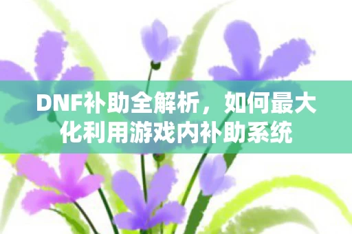 如何最大化利用游戏内补助系统图片