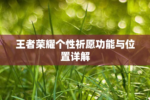 王者荣耀个性祈愿功能与位置详解图片