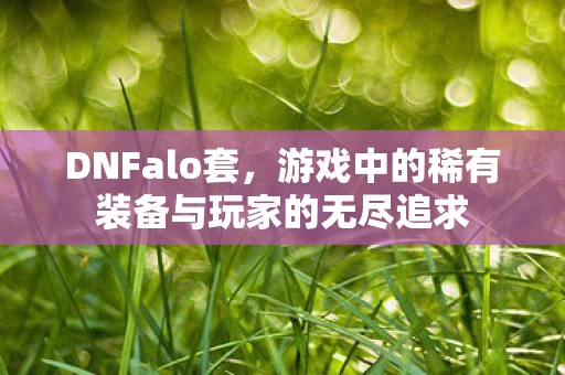 游戏中的稀有装备与玩家的无尽追求图片