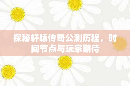 探秘轩辕传奇公测历程图片