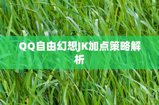 QQ自由幻想JK加点策略解析图片