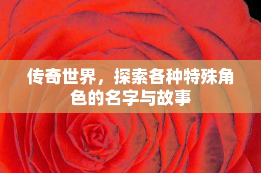 探索各种特殊角色的名字与故事图片