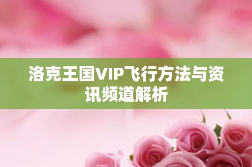 洛克王国VIP飞行方法与资讯频道解析图片