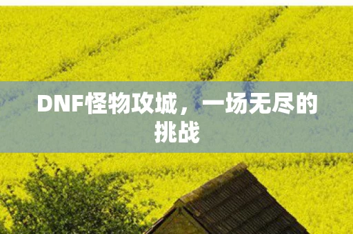DNF怪物攻城图片