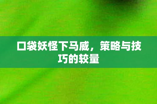 策略与技巧的较量图片