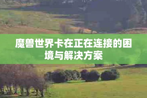 魔兽世界卡在正在连接的困境与解决方案图片