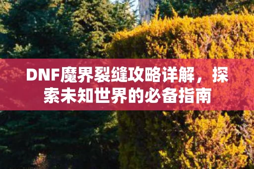 DNF魔界裂缝攻略详解图片