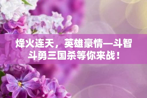 斗智斗勇三国杀等你来战图片