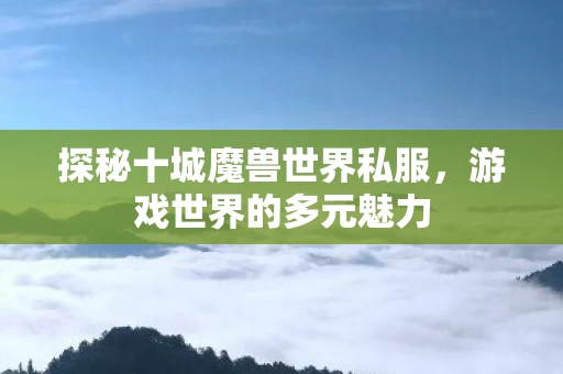 探秘十城魔兽世界私服图片