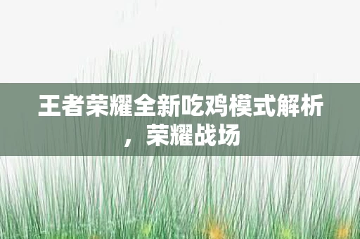 王者荣耀全新吃鸡模式解析图片