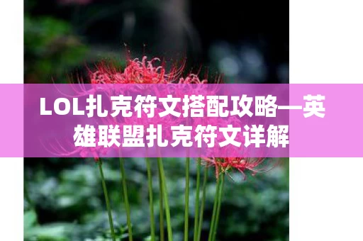 LOL扎克符文搭配攻略图片