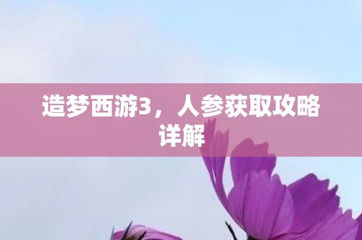 人参获取攻略详解图片
