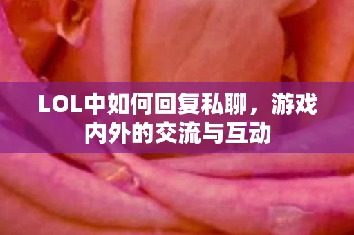 LOL中如何回复私聊图片