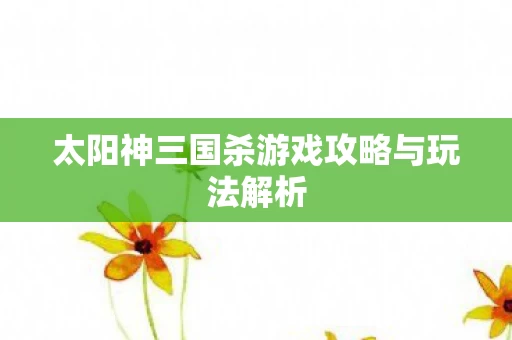 太阳神三国杀游戏攻略与玩法解析图片