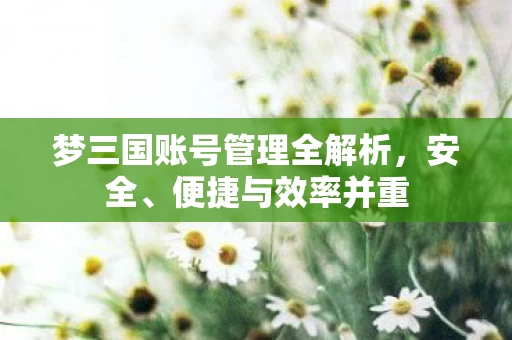 梦三国账号管理全解析图片