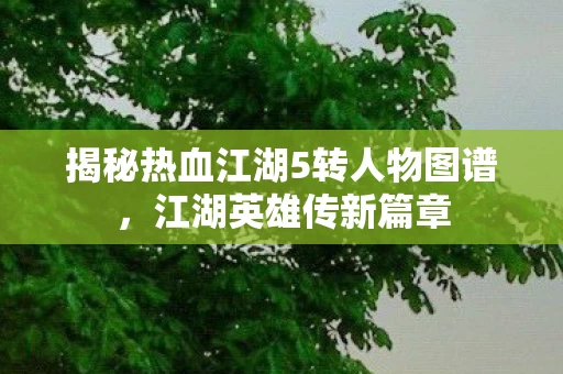 揭秘热血江湖5转人物图谱图片