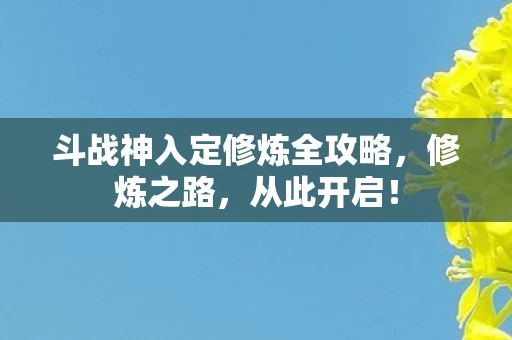 斗战神入定修炼全攻略图片