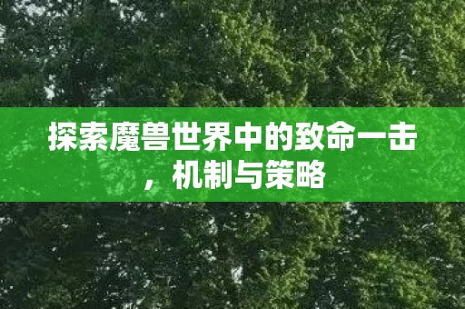 探索魔兽世界中的致命一击图片